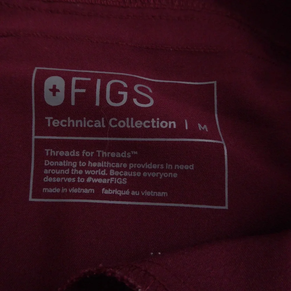 FIGS T2001 Axim Cargo Scrubs Mens Pants Burgundy Red Medium